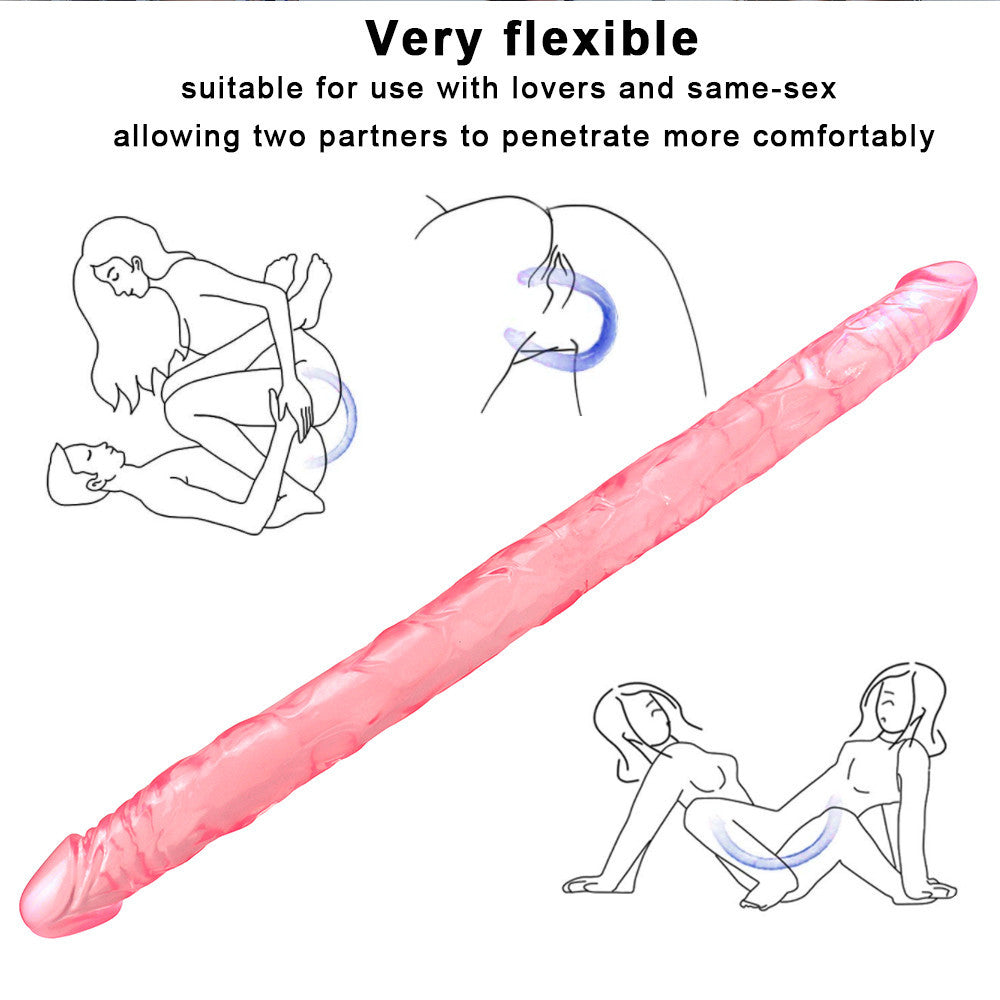 55 CM Rosa Jelly Double Lesbian Dildo