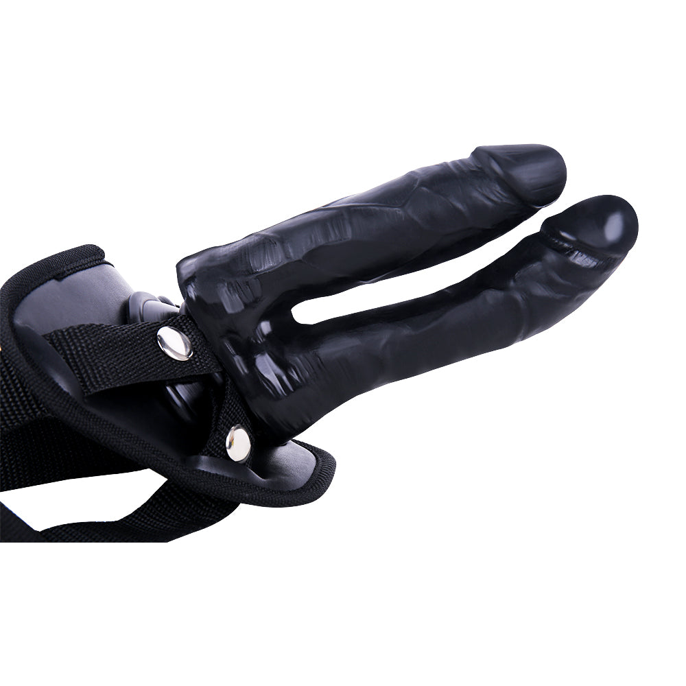 Schwarz Double Ended Strap On Dildo