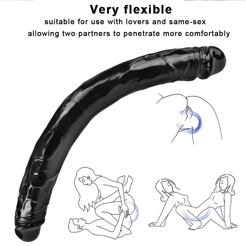 38 CM Realistic Black Lesbian Doppeldildo mit Venen