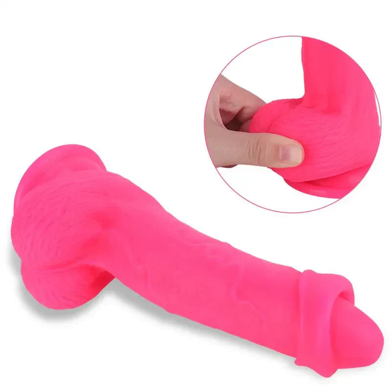 Rosa Silicone mit Vorhaut Strap On Dildo