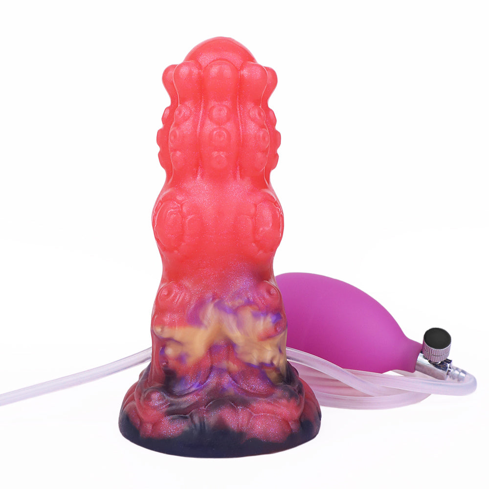 15 CM Rot Ejaculating Aufblasbarer Knot Tentacle Dildo