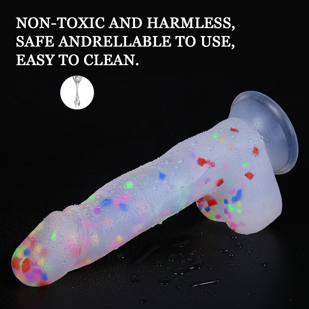 19 CM Konfetti Jelly Strap On Dildo