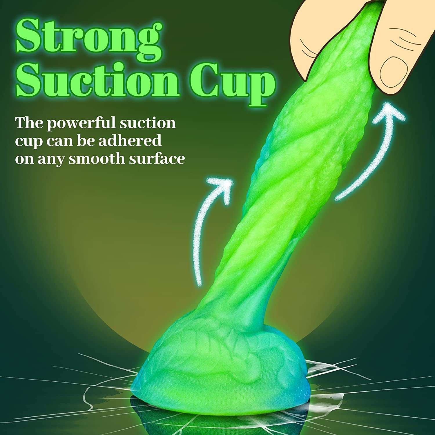 20 CM Grün Nachleuchtend Soft Silicone Dragon Dildo