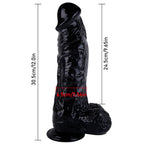 30 CM Strap On mit Balls Big Black Dildo