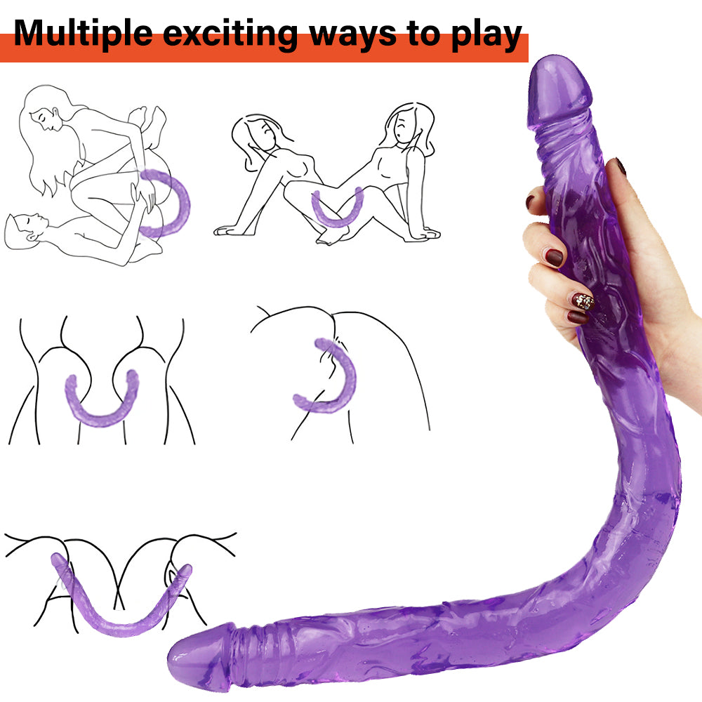 55 CM Lila Jelly Lesbian Double Dildo