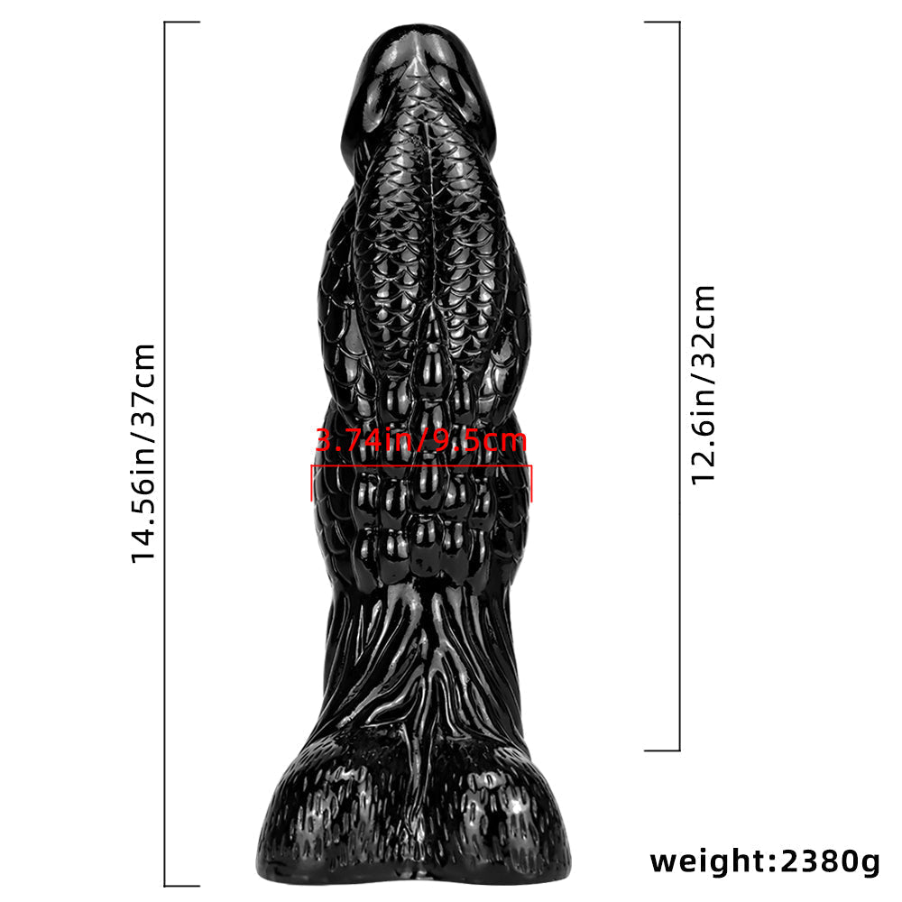 37 CM Black Larger Huge Dragon Dildo