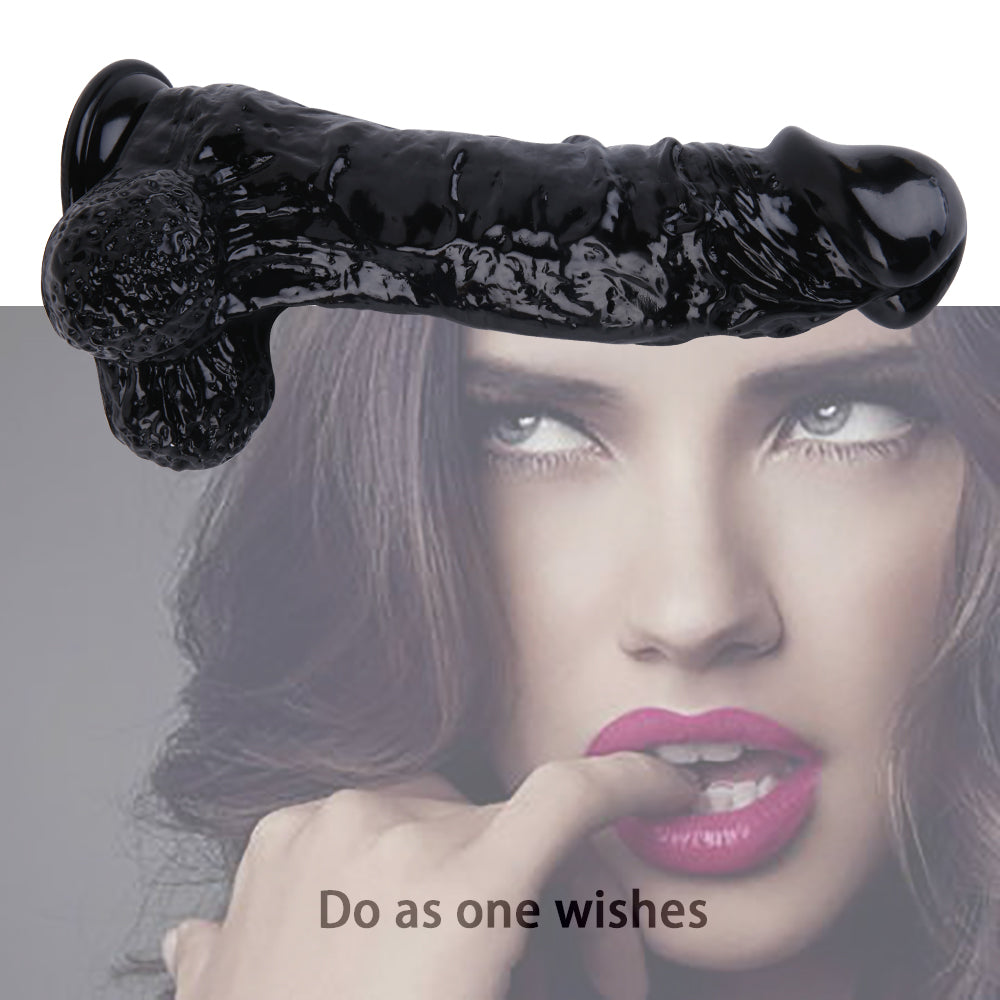 30 CM Strap On mit Balls Big Black Dildo