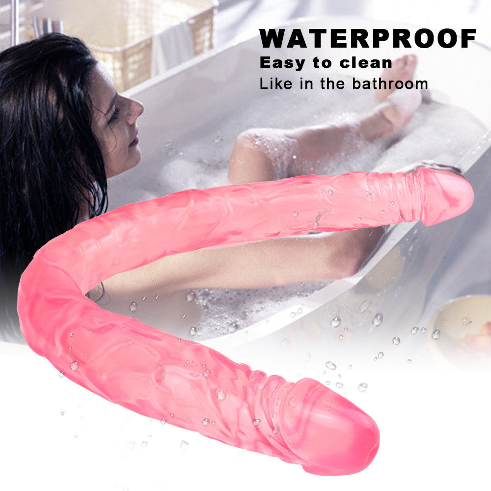 55 CM Rosa Jelly Double Lesbian Dildo