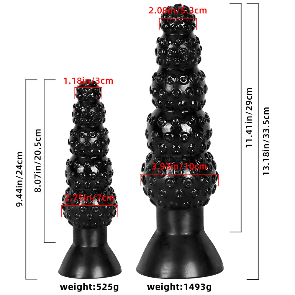 Black 5 Beads Monster Tentakel Dildo