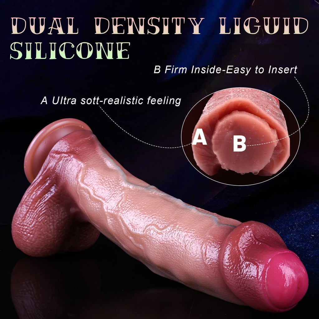 26  CM Dual Density Classic Dildo mit Vorhaut