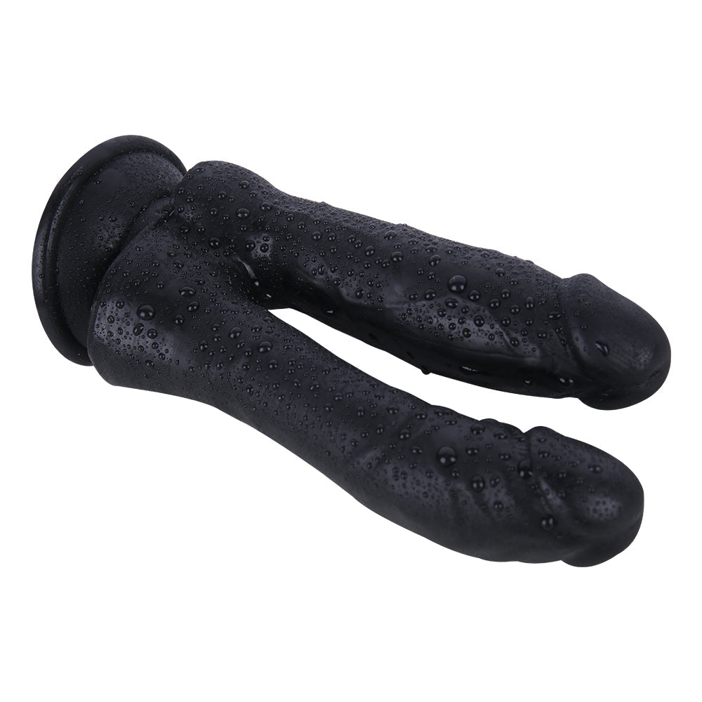 Penetration Doppeldildo Schwarz mit Suction Cup