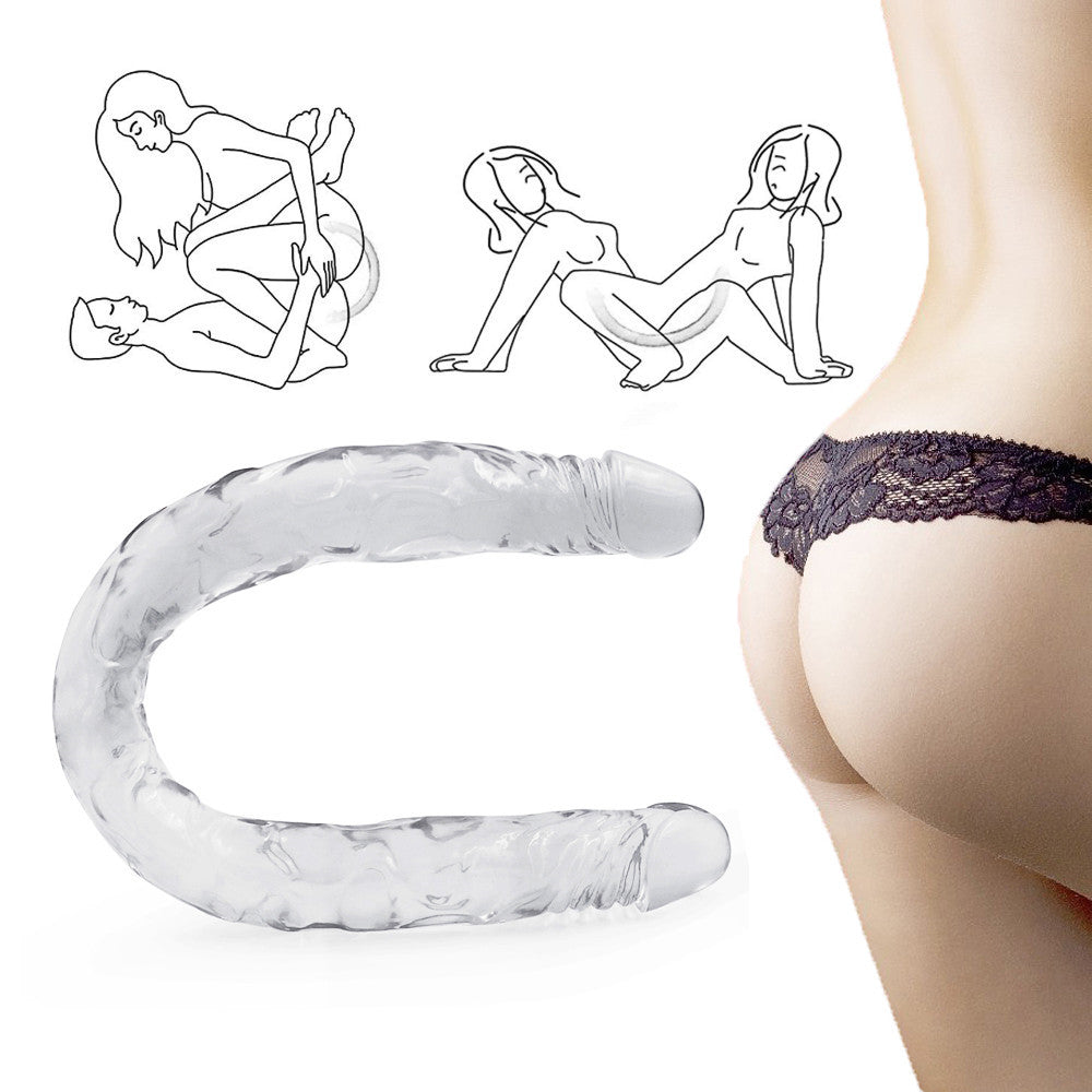 55 CM Klar Jelly Doppel Lesbian Dildo