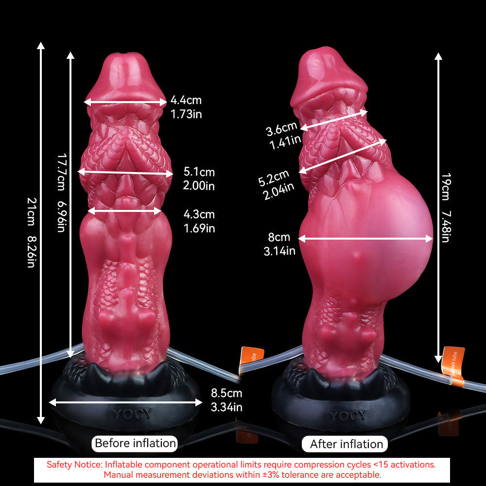 21 CM Rot Dragon Monster Luftpumpe Squirtingdildo