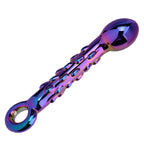 18 CM Glatt Galvanisch Noppen Gpunkt Glasdildo