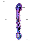 18 CM Glatt Galvanisch Noppen Gpunkt Glasdildo