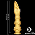 Gold Knotted Hand Fist Dildo Anal Plug