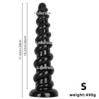 Black Gewindeartig Gerippt Dildo Huge Analplug