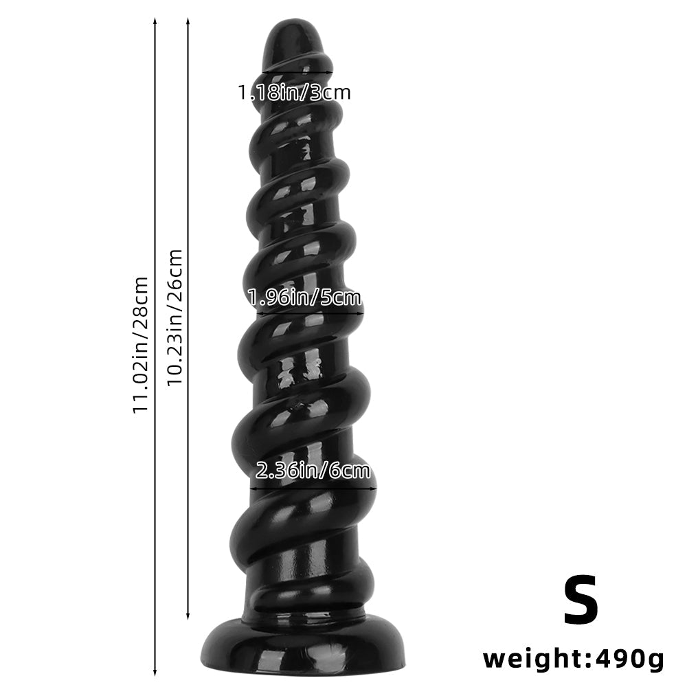 Black Gewindeartig Gerippt Dildo Huge Analplug