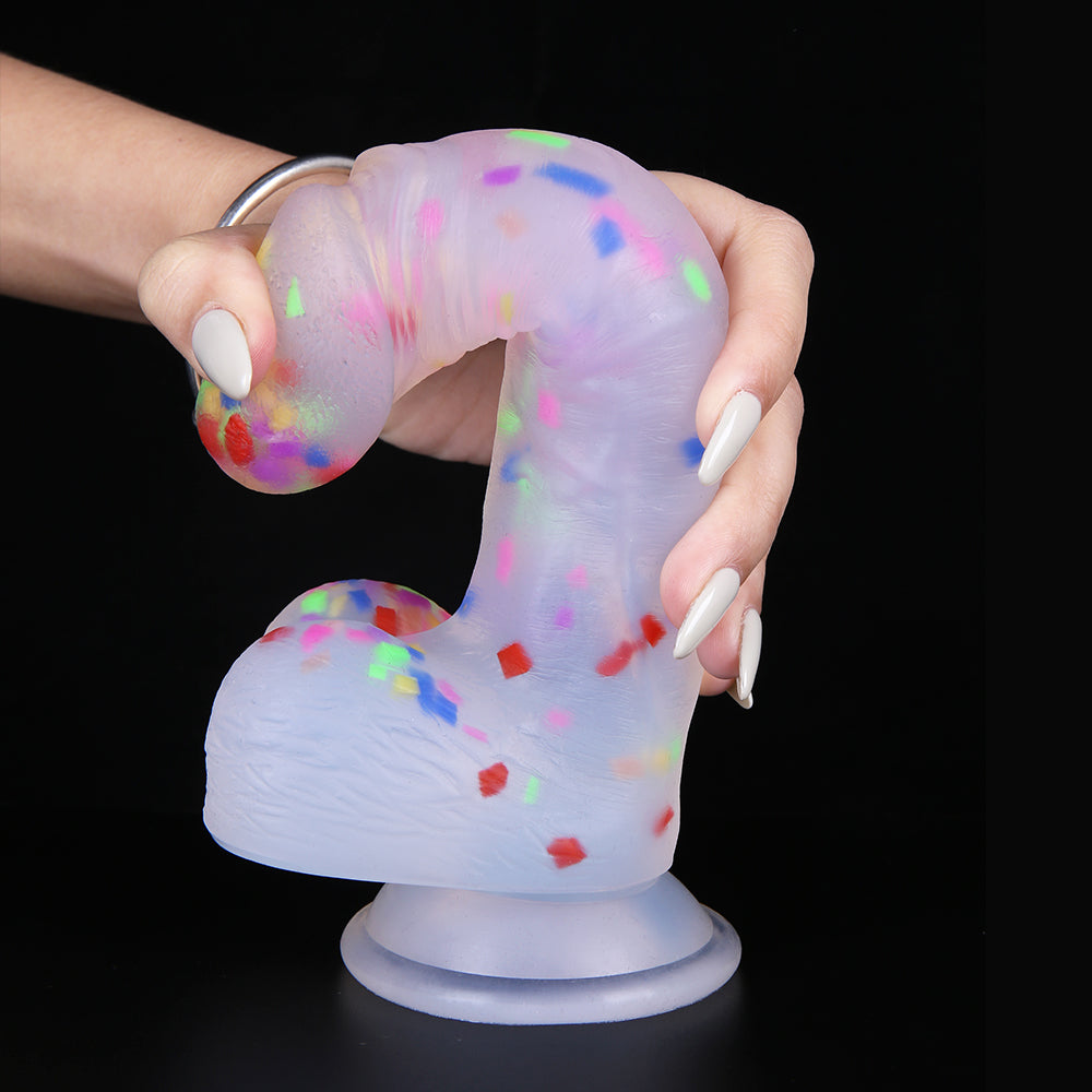 19 CM Konfetti Jelly Strap On Dildo