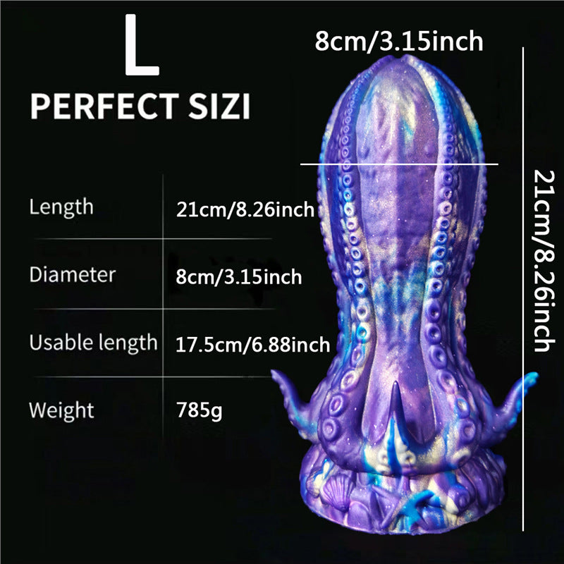 Blau Alien Tentacle Monster Huge Buttplug