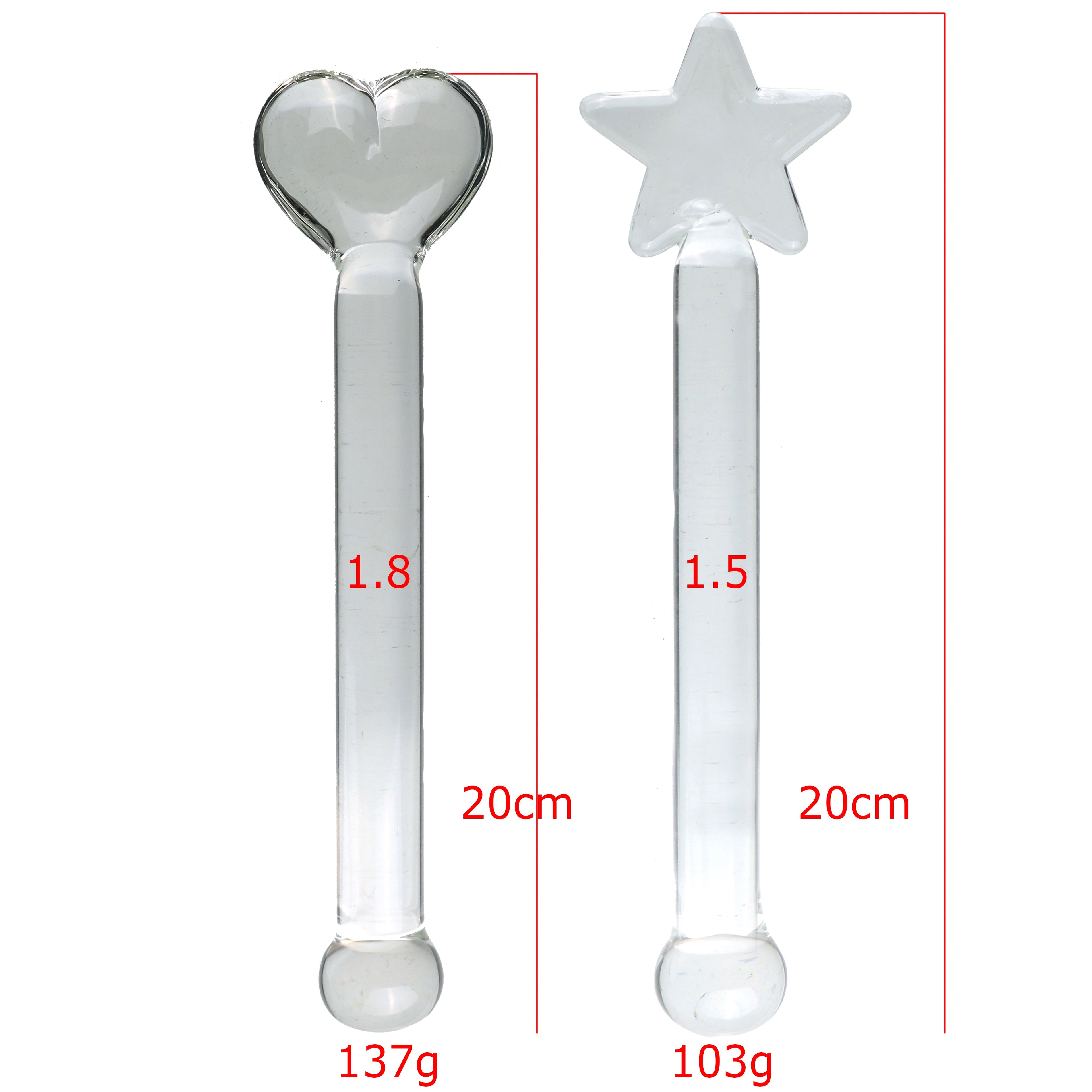 20 CM Niedlich Klar Masturbator Glass Dildo