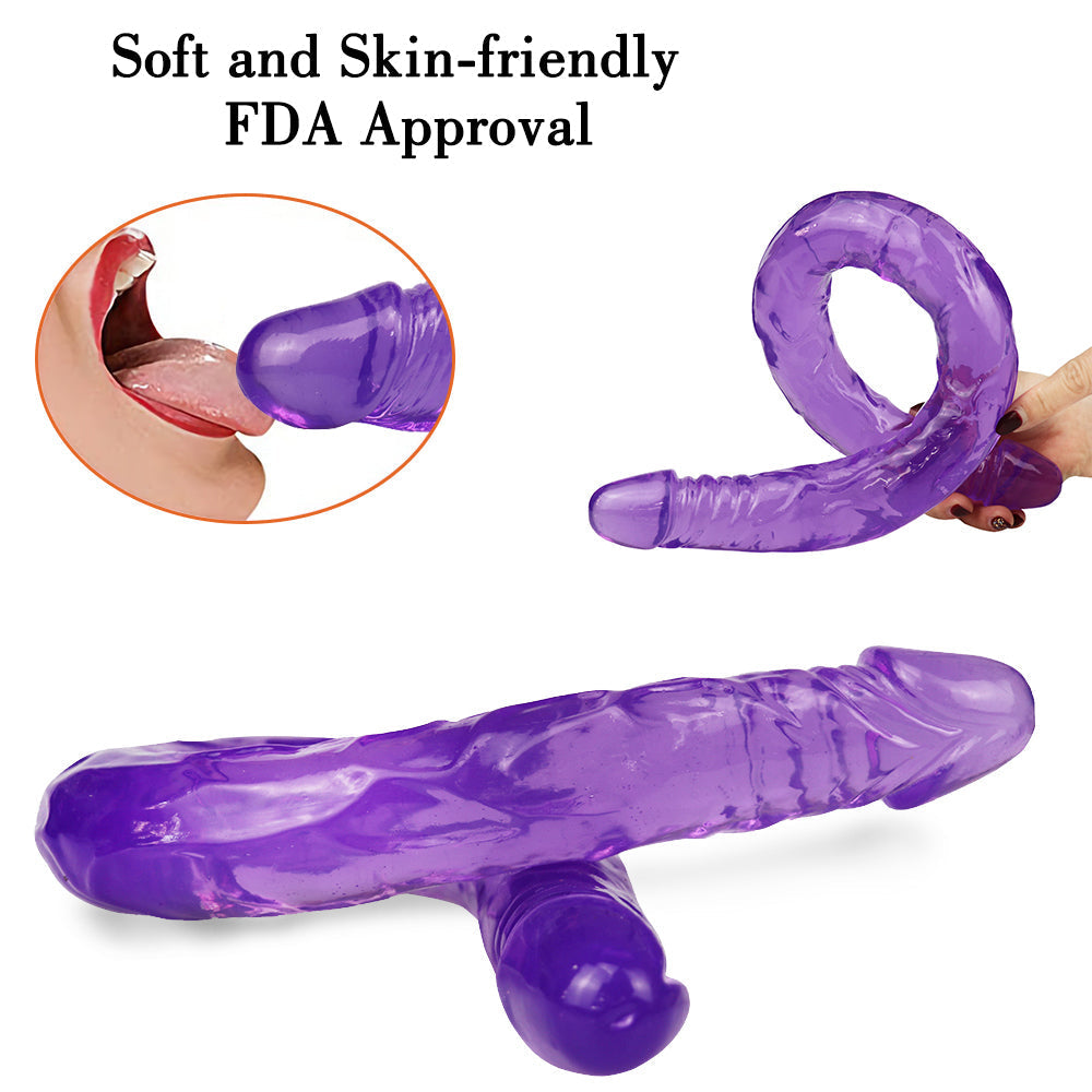 55 CM Lila Jelly Lesbian Double Dildo