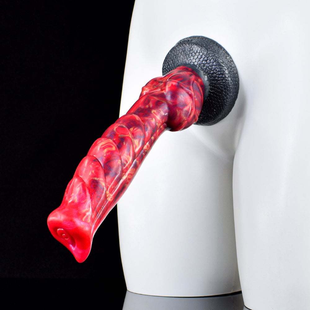 24 CM Rot Strukturiert Animal Spitz Horsedildo