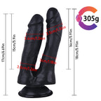 Schwarz Double Ended Strap On Dildo