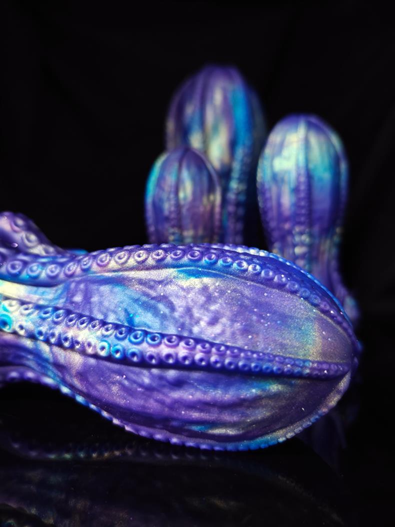 Blau Alien Tentacle Monster Huge Buttplug