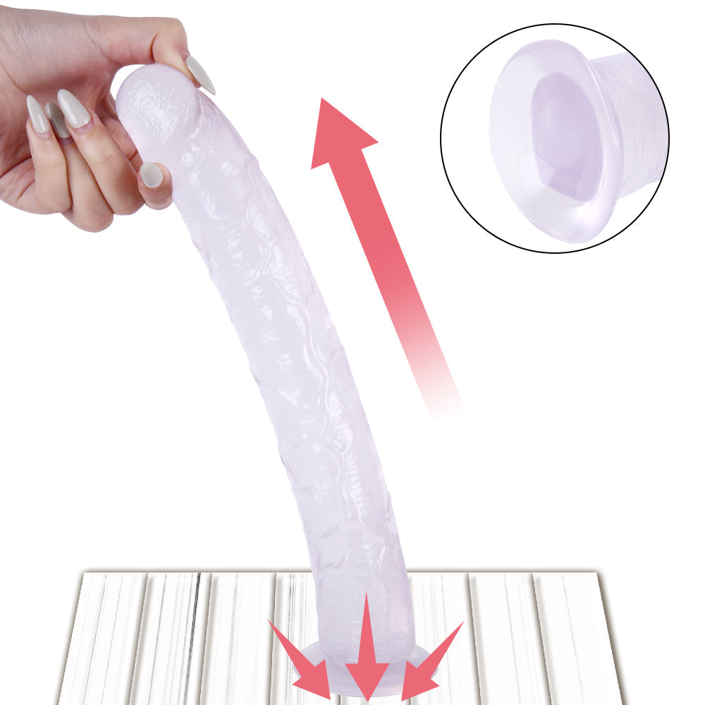 26 CM Klar Extra Long Strap On Dildo
