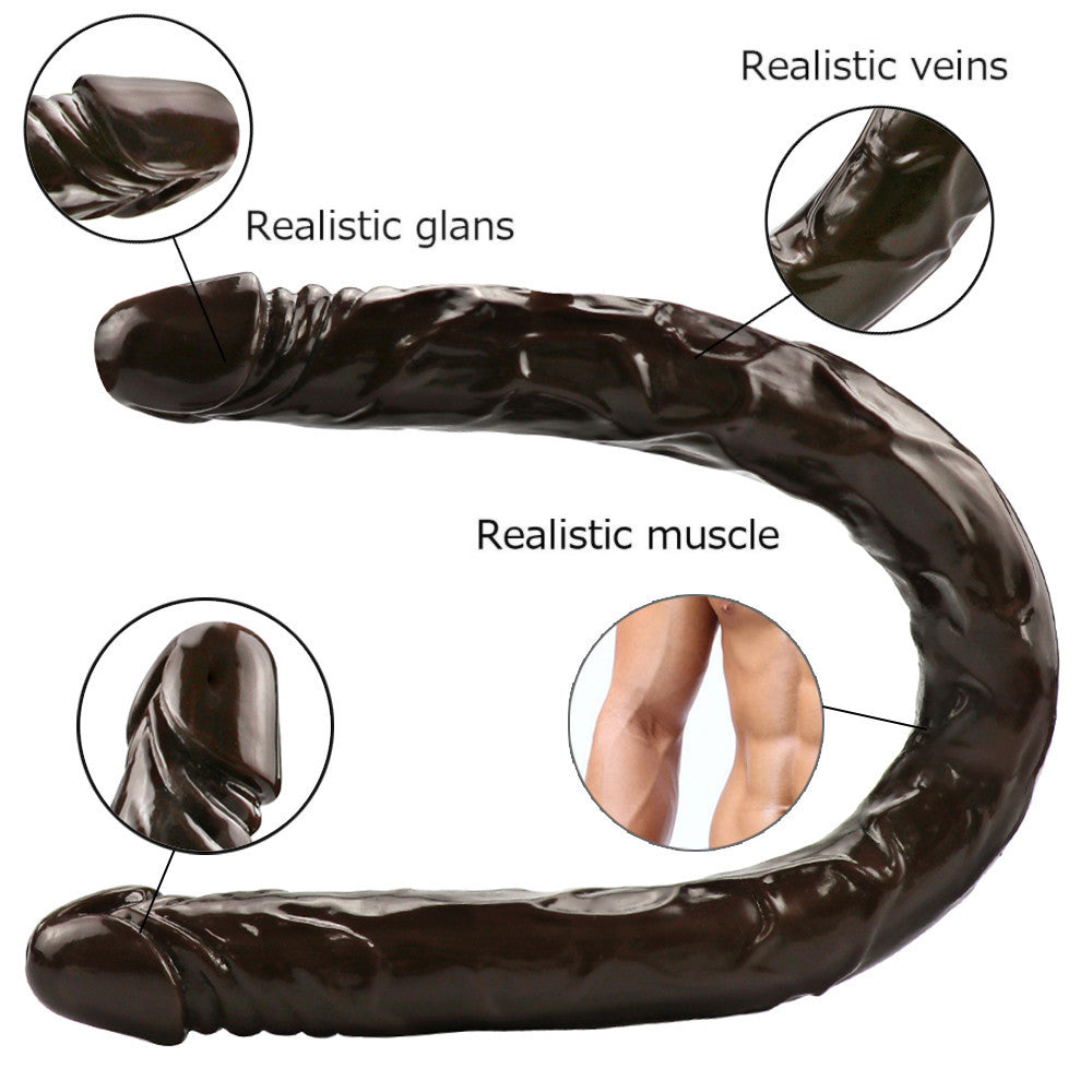 55 CM Kaffeebraun Extra Langer Double Dildo