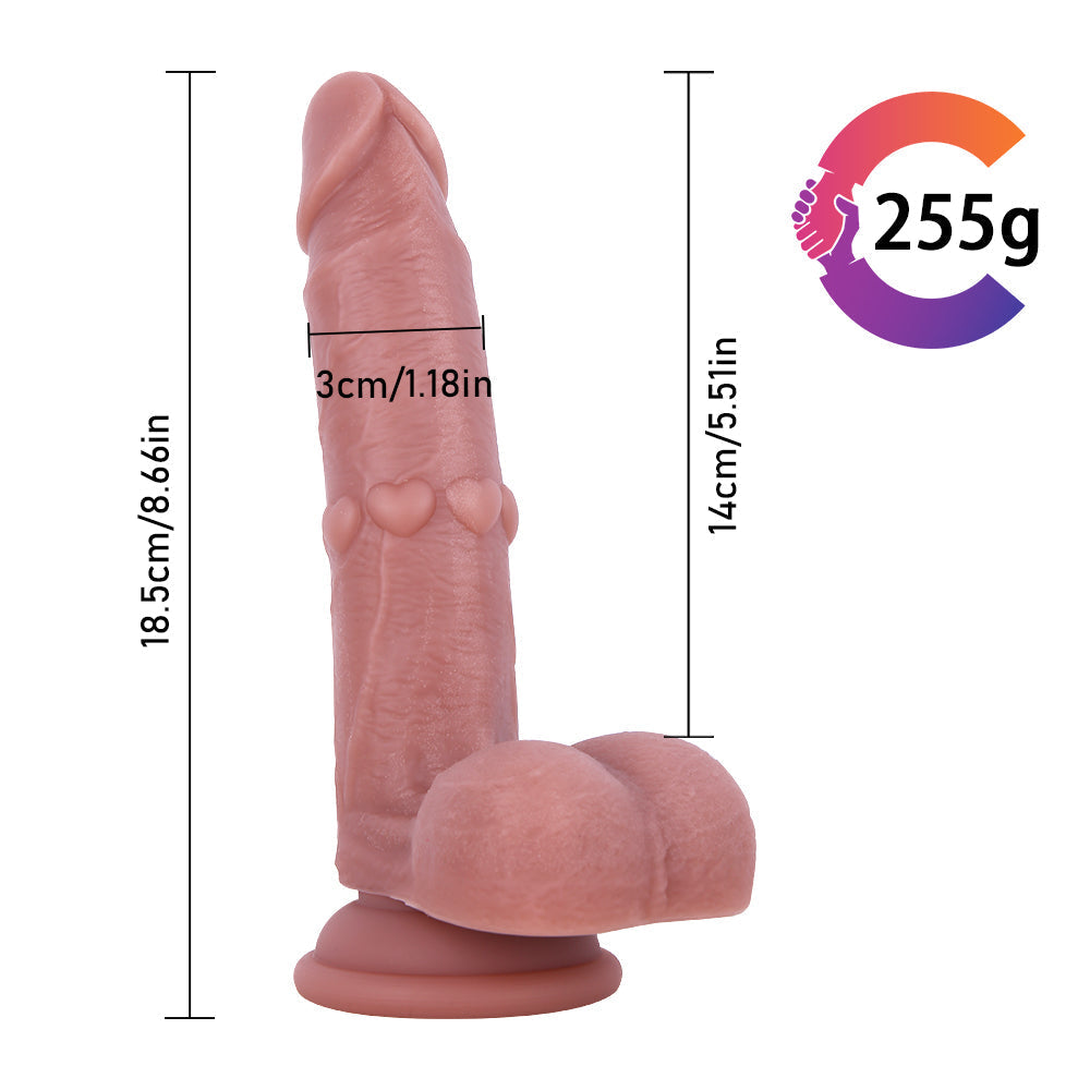 22 CM Herz mit Textur Silicone Strap On Dildo