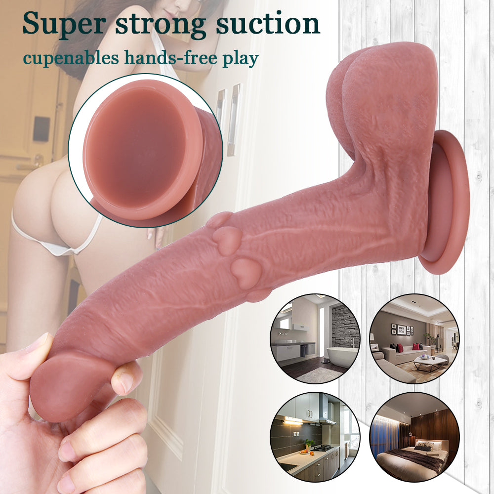 22 CM Herz mit Textur Silicone Strap On Dildo