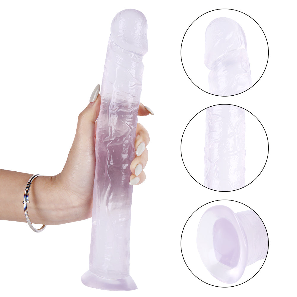 26 CM Klar Extra Long Strap On Dildo