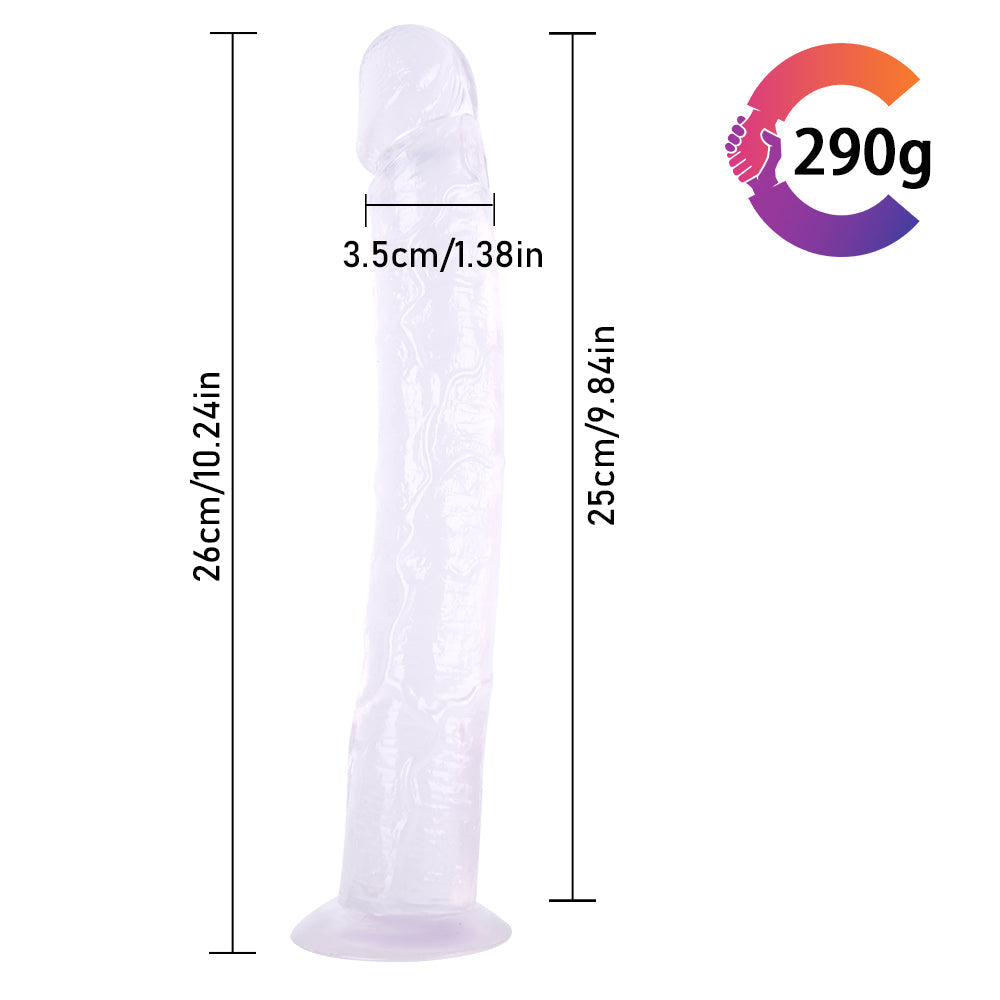 26 CM Klar Extra Long Strap On Dildo