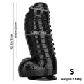Noppen Dick Black Dragon Dildo mit Suction
