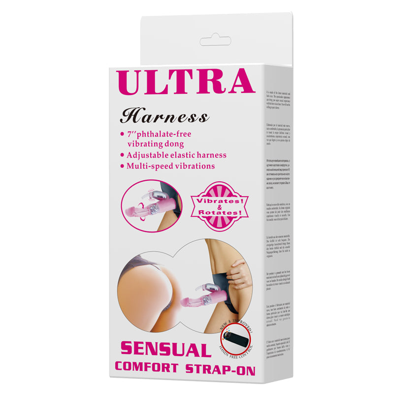 18 CM Pink Rabbit Strap On mit Vibration