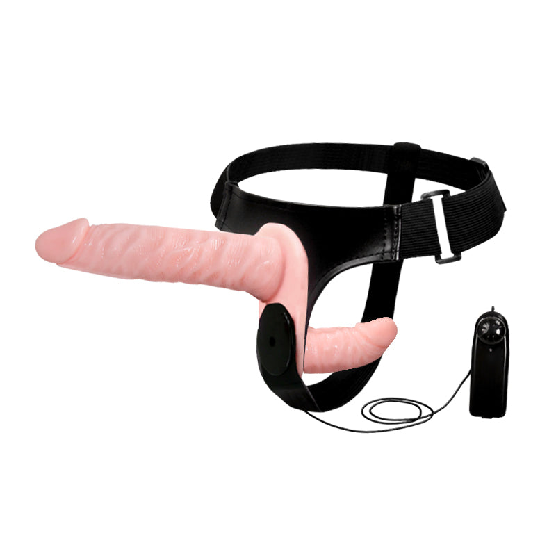 Nude-Rosa Vibrator Doppeldildo Strap On
