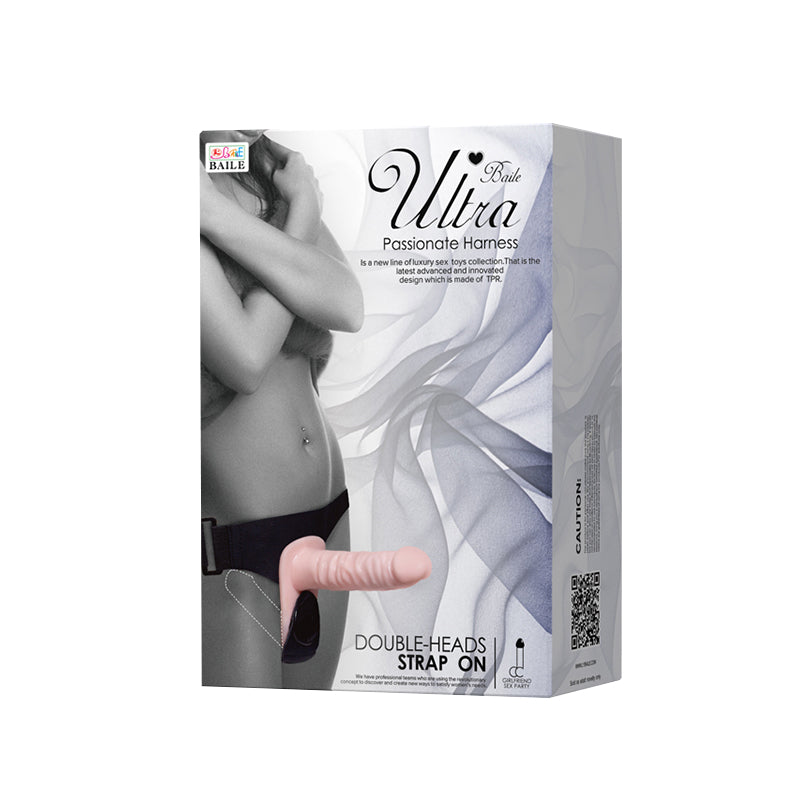 Nude-Rosa Vibrator Doppeldildo Strap On