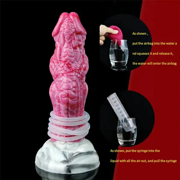 20,4 CM Rosa Squirting Dragon Strapon Dildo