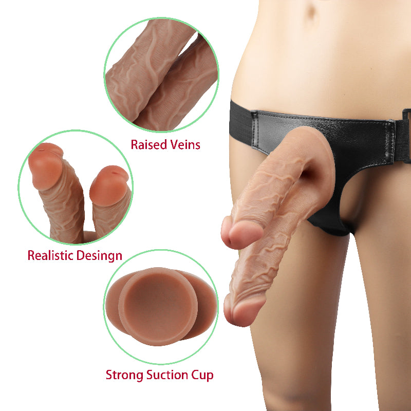 Braun Classic Lesbian Doppeldildos Strap On