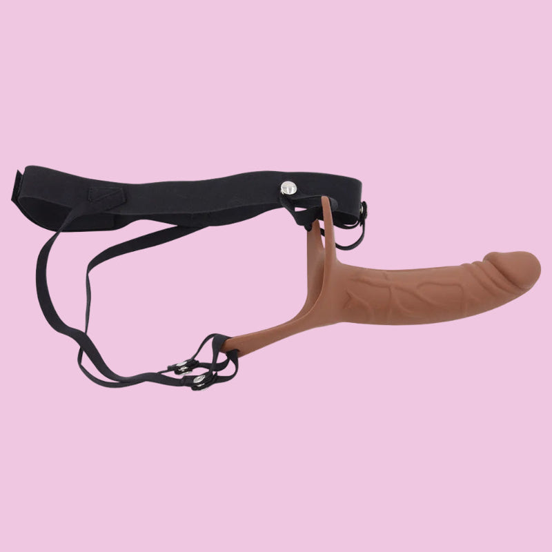 Braun Hohl Strap On Silicone Dildo