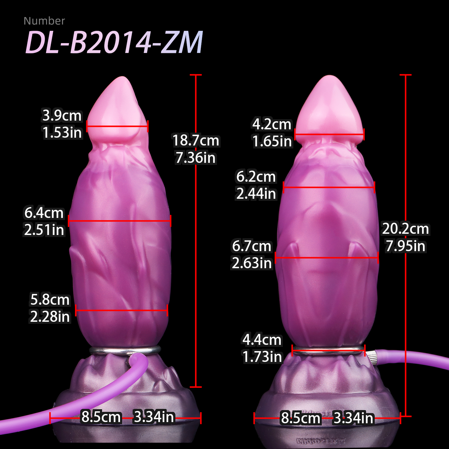 18 CM Lila Monster Dragon Dildo Inflatible Buttplug