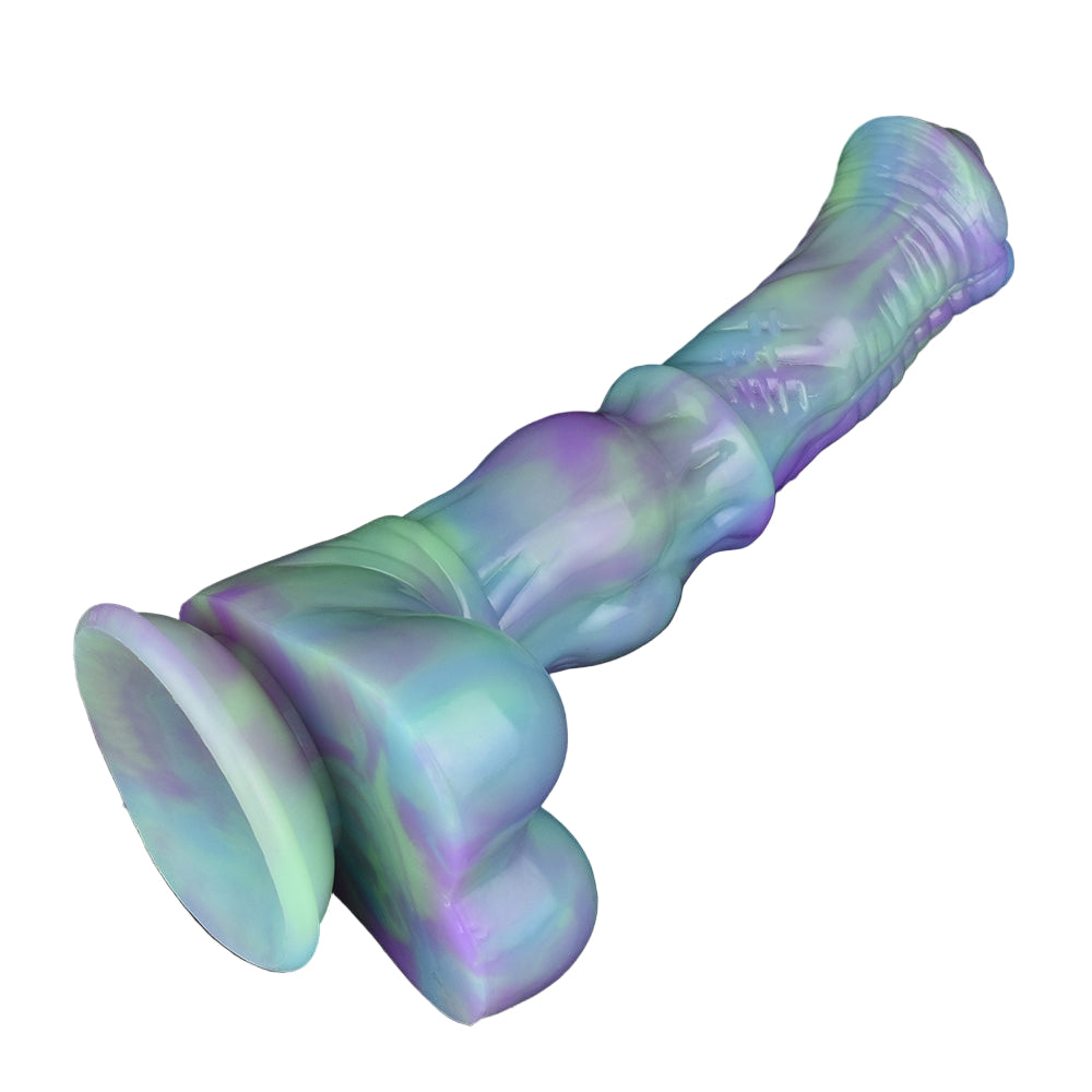25 CM Silikon Monster Saugfuß Nachleuchtend Horsedildo
