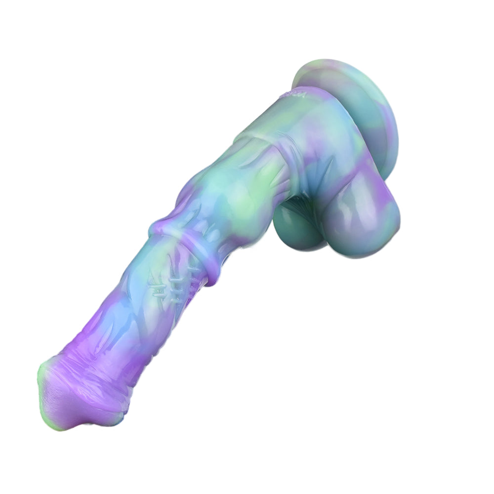 25 CM Silikon Monster Saugfuß Nachleuchtend Horsedildo