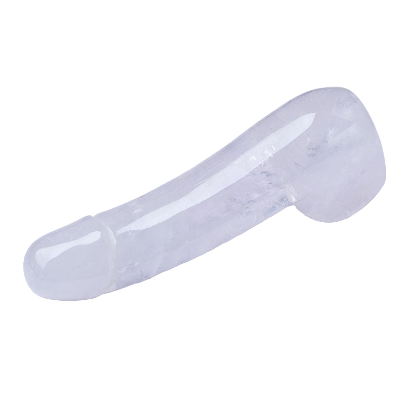 Weißer Jadequarz Glass Dildo Kristall Penis