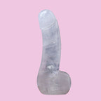 Weißer Jadequarz Glass Dildo Kristall Penis