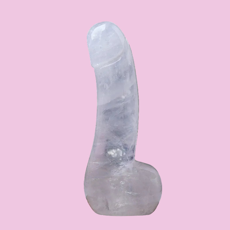 Weißer Jadequarz Glass Dildo Kristall Penis