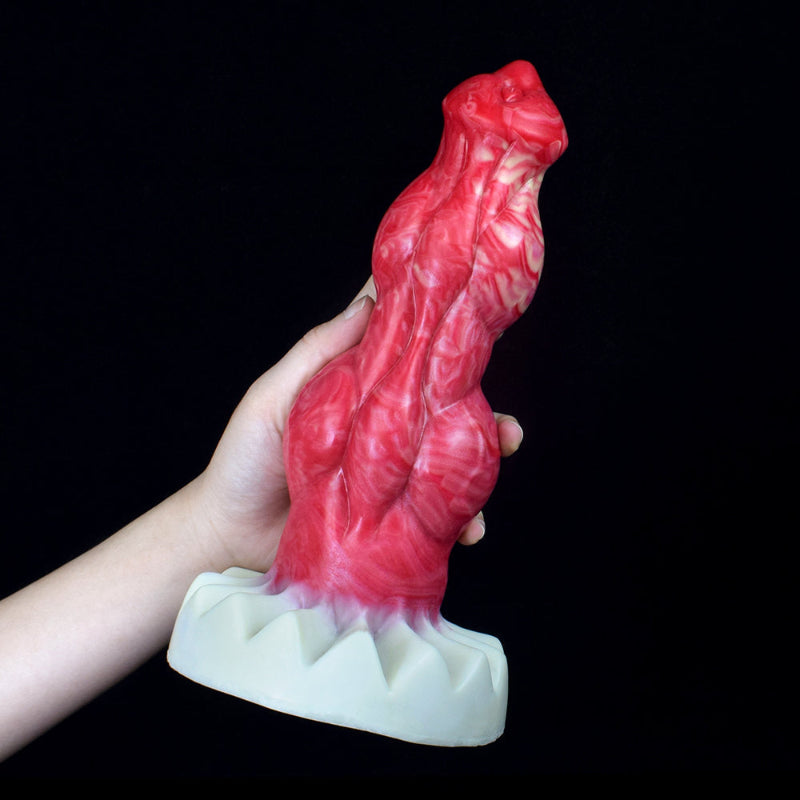 Doppel Knot 23cm Rot Silicone Monster Dildo