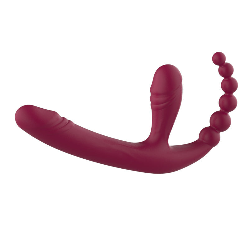 Drei Köpfe Remote Control Vibratir Strapless Dildo